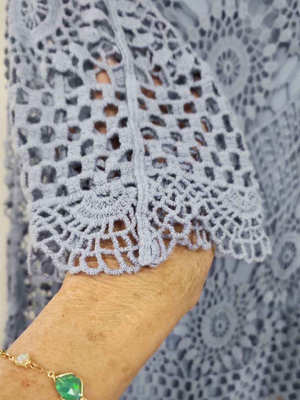Ultra Pink Crochet Lace Tunic - Lavender Blue - Picture 3 of 7